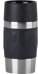 Emsa TRAVEL MUG Compact thermal mug (black/stainless steel, 0.3 liters, screw cap)