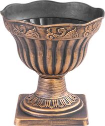 Ghiveci Decorativ Antik pentru Plante Auriu 30x30 cm cu Farfurie și Efect Metalic Vintage