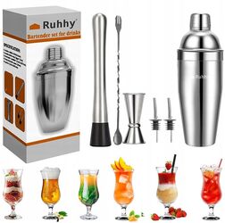 Set barman pentru cocktailuri Ruhhy — Shaker 700ml din oțel inoxidabil cu accesorii — imaginea 2