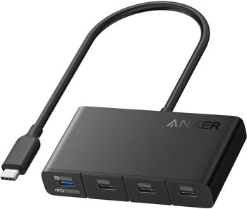 Hub Anker USB-C 4-in-1 4x USB-C 10Gbps 100W Max PD-in Negru