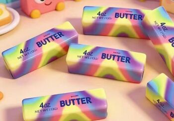 Squishy unt 13 cm jucarie antistres butter moale si elastica multicolor relaxare 1 BUCATA