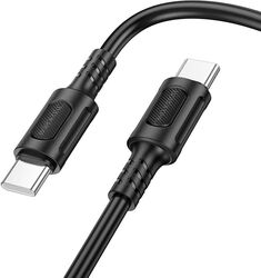 Cablu Date și Încărcare USB-C - USB-C Borofone BX111 Feliz 60W 1m Negru