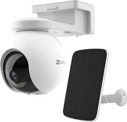 Camera IP Wireless Ezviz HB8 4K IR 15 metri Motion Detection panou solar Type-C baterie 10400mAh alb