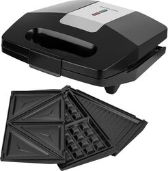 Sanwich maker 3in1 Sencor SSM9410SS 700 W 3 seturi de plăci interschimbabile Indicator funcționare Suprafață anti-aderenta (Negru)