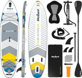Set placa gonflabila SUP Rebel ACTIVE PADDLE RBA-4507-WH, 335 x 84 x 15 cm (Alb)