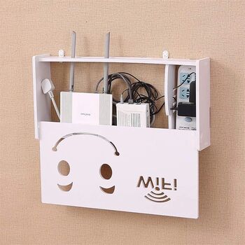Suport router wireless pentru mascare fire si echipament WIFI alb