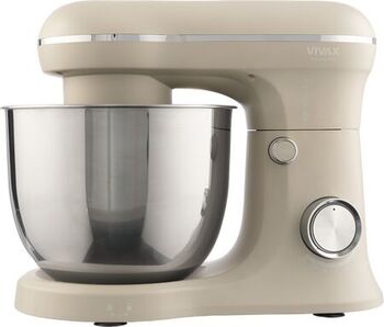 Mixer Planetar Vivax RM-41500S 2 Boluri Inox 5L și 4L 10 Viteze + Pulse 1500W Lunar Bej