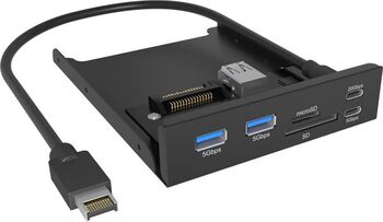 Panou frontal Raidsonic IcyBox IB-HUB1419-i3 pentru bay de 3.5'' hub USB Type-C/Type-A cititor de carduri