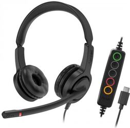 Căști cu microfon Axtel Voice UC28-35 duo NC USB-C/3.5mm jack Black