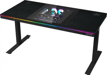 Birou gaming LORGAR DESK ELITE 90 melamina electric reglabil 705-1165mm RGB 1405x680mm