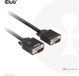 Cablu VGA bidirecțional Club3D 3m FullHD Negru