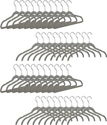 Set 50 bucăți umerase pentru haine acoperite cu velur Gri 23 5 x 41 5 x 0 5 cm