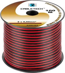Cablu 10m difuzor cupru 2x0.5mm2 roșu/negru Cabletech KAB0382-10