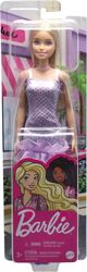 Papusa Barbie Tinute Strălucitoare Blonda Cu Rochiță Mov