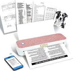 Imprimanta Termica Portabila A4 Bluetooth CZAY® Fara Cerneala USB Accepta doar Hartie Termica Etichete 50&ndash 220 mm Rezolutie HD 304 DPI Viteza mare printare 30 mm/s Compatibil