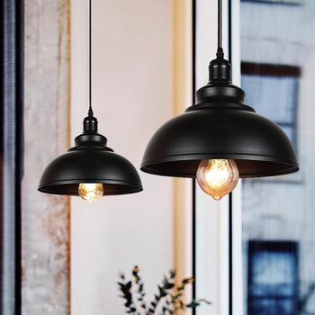 Pendul retro din fier AB Luxury Concept E27 negru 29x23cm cablu ajustabil 80cm