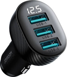 Incarcator auto Joyroom 3 x USB Încărcare rapidă 17W Negru JR-CCD03
