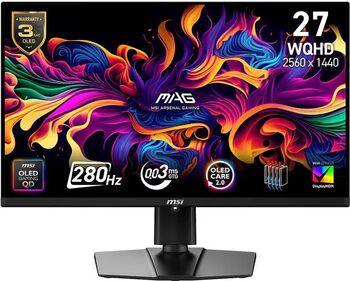 gaming MSI 27" 280Hz QD-OLED 0.03ms MAG 272QPW X28 QHD USB-C HDR FreeSync Premium Pro G-Sync Compatible - imagine 1