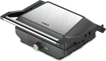 Grill electric Samus GTS-1600X 1600W Mâner termoizolant Plăci antiaderente Negru Gri