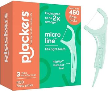 Set Ata Dentară Plackers Micro Line Tip Scobitoare Curățare Rapidă Cerata cu Alunecare Ușoară Fibră Rezistentă 450 buc
