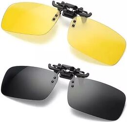 Lentile pentru ochelari CLIPS ON SIKS polarizate ideale pentru condus ziua set galben si negru