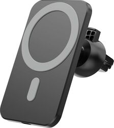 Incarcator auto wireless magnetic cu incarcare rapida 15W rotire 360 grade compatibil Iphone MagSafe negru