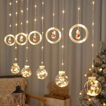 Instalație de Crăciun perdea luminoasă Snowman 3m 10 becuri Set - 2 buc Tip lumina - Caldă