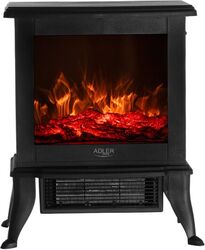 Șemineu electric Portabil 1000/1800 W Negru efect flacără 38 x 24 x 44.5 cm