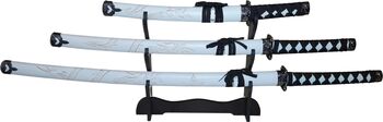 Set 3 sabii decorative Katane DEPOX&reg panoplie Ninja Warrior metal 83 cm teacă inclusă