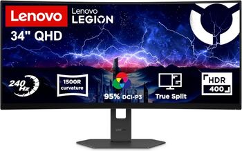gaming curbat WLED VA LENOVO Legion 34W-2c, 34", WQHD, 240Hz, AMD FreeSync Premium, VESA Adaptive Sync, negru