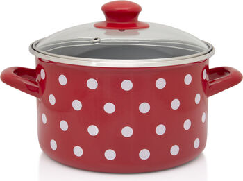 Oală 5l cu capac din sticlă Tufne Metalac email/22cm/5l