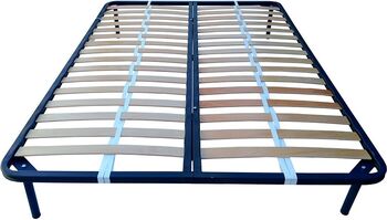 Somiera pat metalica 30 de lamele lemn curbat fag 6 picioare fixa 160 x 190 cm