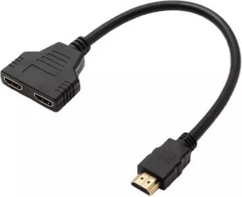 Adaptor Hdmi splitter Nelbo 1 Hdmi tata la 2 porturi hdmi mama calitate superioară mufe aurite negru