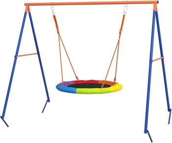 Complex de joacă leagăn tip cuib de barza material Oxford multicolor 196x172x180 cm