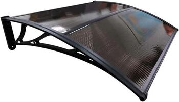 Copertină de ușă MAPROFI MODEL ECO 100x100 cm Negru/Bronz Placa Policarbonat 5 mm Suporturi din ABS