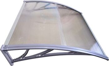 Copertină de ușă MAPROFI MODEL ECO 80x80 cm Gri/Transparenta Placa Policarbonat 5 mm Suporturi din ABS