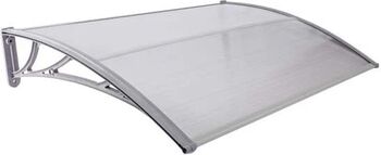 Copertină de ușă MAPROFI MODEL ECO 60x60 cm Gri/Transparenta Placa Policarbonat 5 mm Suporturi din ABS