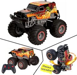 Mașina cu telecomanda tip off-road cascadorii rotire verticală 360 grade imprimeu flăcări