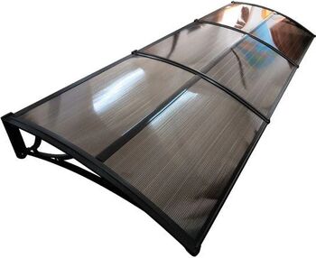 Copertină de ușă MAPROFI MODEL ECO 360x100 cm Negru/Bronz Placa Policarbonat 5 mm Suporturi din ABS