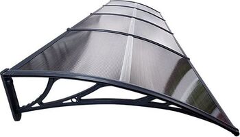 Copertină de ușă MAPROFI MODEL ECO 400x150 cm Negru/Bronz Placa Policarbonat 5 mm Suporturi din ABS
