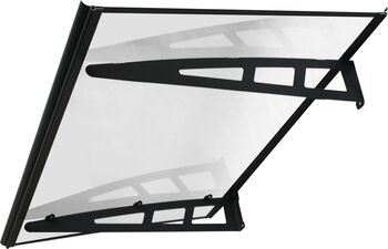 Copertină de Ușă MAPROFI VIVIEN PRO 120x80 cm Transparent din Plexiglas/Acril de 2.7 mm Jgheab Integrat pentru Scurgere