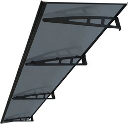 Copertină de Ușă MAPROFI VIVIEN PRO 300x100 cm Negru Antracit din Plexiglas/Acril de 2.7 mm Jgheab Integrat pentru Scurgere