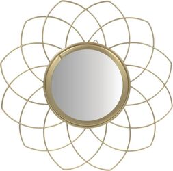 Oglindă decorativă de perete ramă metalica culoare aurie 26 cm