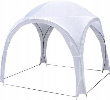 Pavilion pentru gradina/comercial pliabil alb 3.2x3.2x2.5 m Jumi