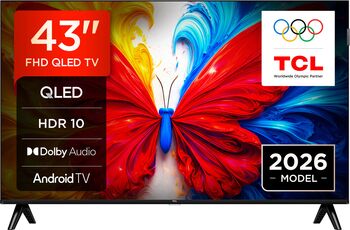 TCL QLED 43S5L, 108 cm, Smart Android TV, Full HD, Clasa F (Model 2026)