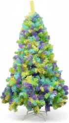 Brad artificial multicolor 1260 ramuri înălțime 180 cm suport metalic inclus