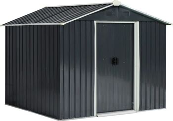 Căsuță/magazie/sopron de grădină pentru depozitare unelte oțel și PP negru 236x174x190 cm