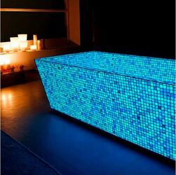 Mozaic fosforescent care luminează aqua 30x30 cm decorațiune glow
