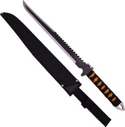 Sabie de vânătoare DEPOX&reg Ninja Soul mâner textil lanterna 69.5 cm negru