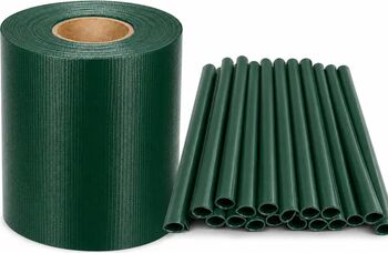 Banda opacizare gard 19 cm x 35 metri 450 g/mp 20 clipsuri montaj PVC verde